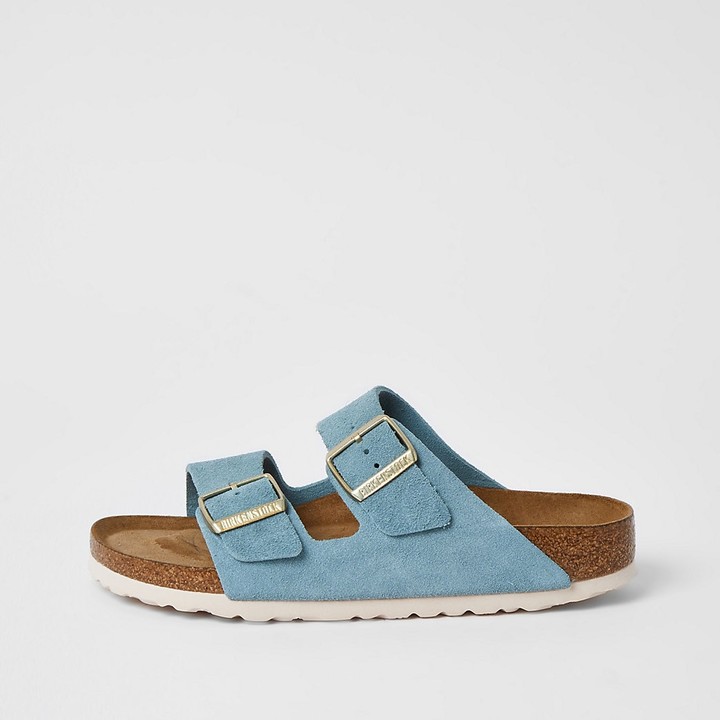 light blue birkenstock sandals