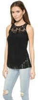 Thumbnail for your product : Rebecca Taylor Lace & Crepe Tank