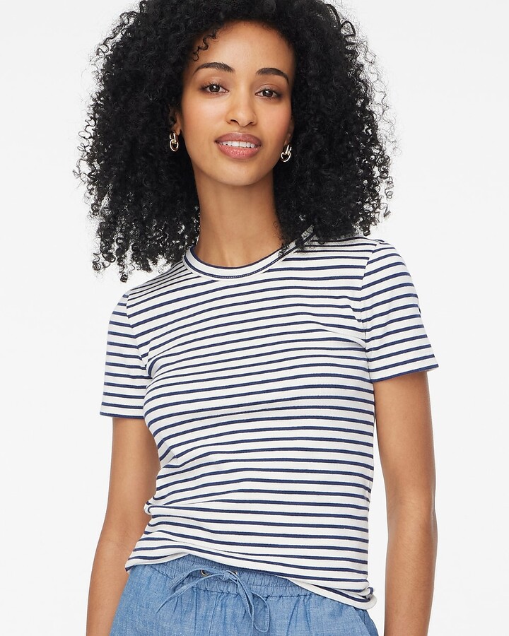 J.Crew Factory Striped ribbed crewneck tee