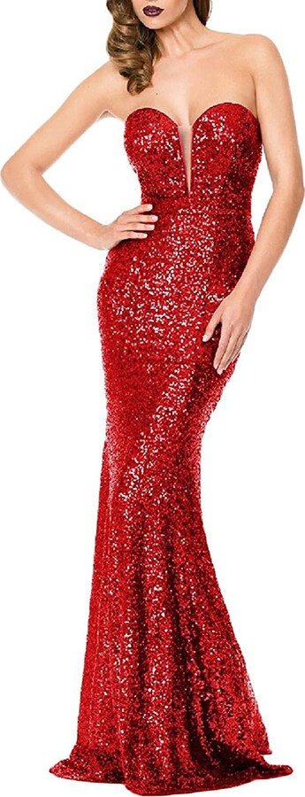 long red sequin dresses uk