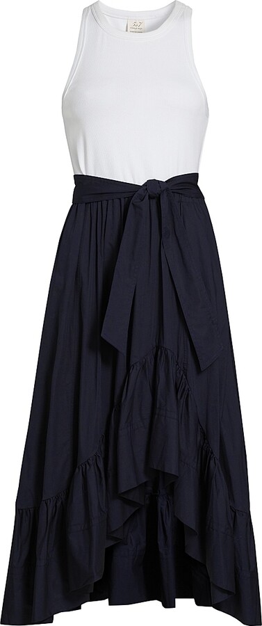 Cinq à Sept Women's Zayla Split Midi-Dress - White Navy - Size XS