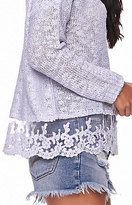 Thumbnail for your product : LA Hearts Lace Hem Slub Pullover Sweater