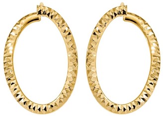 Italian Gold Diamond-Cut Front Back Twisted Hoop Earrings, 14K
