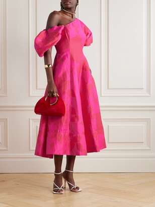 Aje Arista Tulip One-shoulder Floral-print Linen-blend Midi Dress - Pink -  ShopStyle