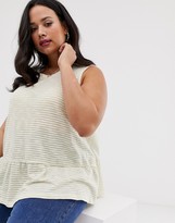 Thumbnail for your product : ASOS DESIGN Curve sleeveless smock top in washed stripe