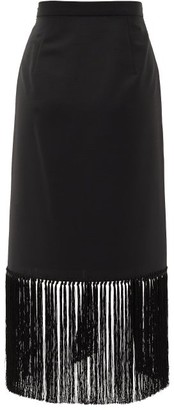 Burberry Fringed Mohair-blend A-line Skirt - Black