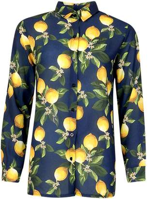 boohoo Lemon Print Shirt