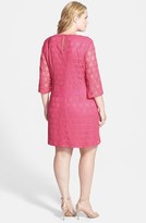 Thumbnail for your product : London Times Lace Trim Shift Dress (Plus Size)