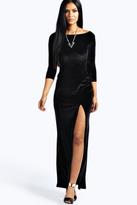 Thumbnail for your product : boohoo Kelly Velvet Long Sleeve Maxi Dress