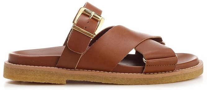 Clarks Women's Brown Leather Sandals with Cash Back | ShopStyle