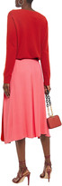 Thumbnail for your product : Nina Ricci Satin-paneled Crepe Midi Skirt