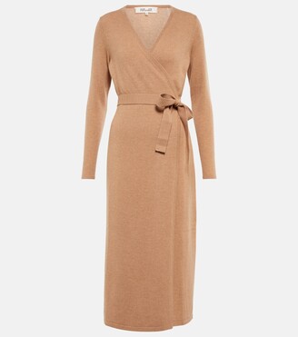 Astrid wool and cashmere wrap dress