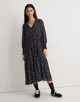 Thumbnail for your product : Madewell Georgette V-Neck Tiered Midi Dress in Enchanted Floral