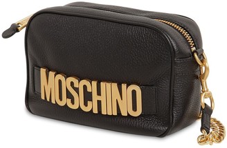 Moschino Logo Lettering Leather Camera Bag