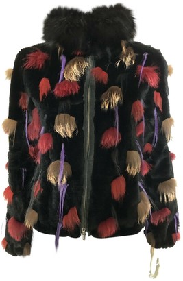 Emporio Armani Black Fur Coat for Women