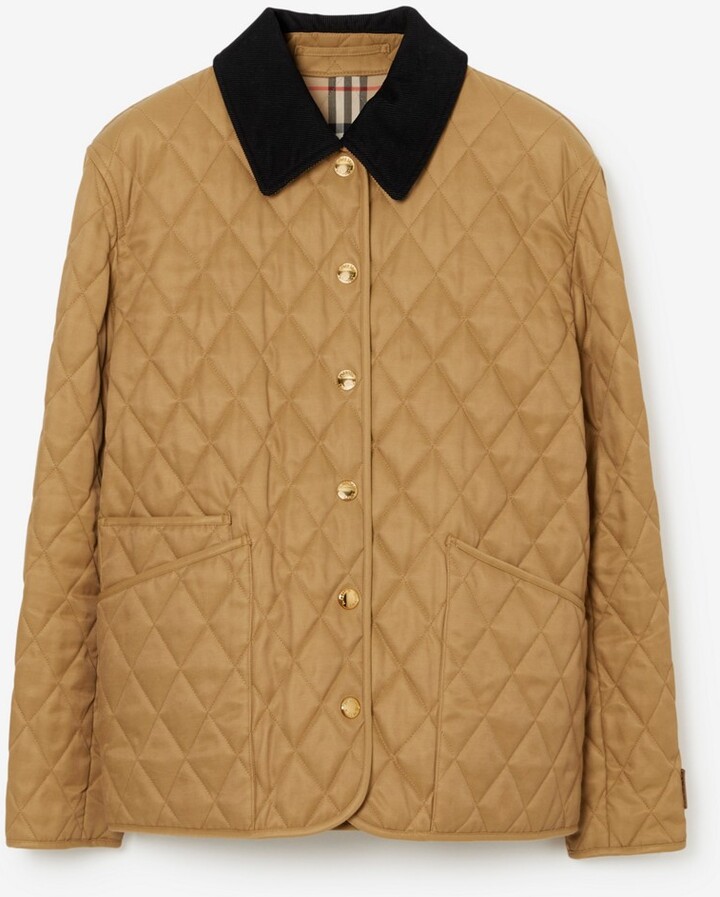 Burberry Corduroy Collar Diamond Quilted Jacket ShopStyle