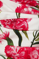 Thumbnail for your product : Dolce & Gabbana Ruched Off-the-shoulder Floral-print Stretch-cotton Mini Dress - Pink