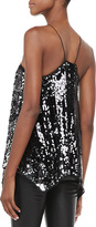 Thumbnail for your product : Milly Sequined Uneven-Hem Tank