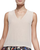 Thumbnail for your product : Alice + Olivia V-Neck Lace-Shoulder Tank