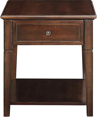 Red Barrel Studio Rectangular Walnut End Table With Storage Advantages - Drawer And Bottom Shelf Classic Solutions For Organizing