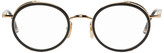 Thumbnail for your product : Thom Browne Black and Gold TB-813 Glasses