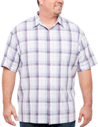 Van Heusen Big and Tall Air Cotton Rayon Mens Short Sleeve Cooling Striped Button-Front Shirt
