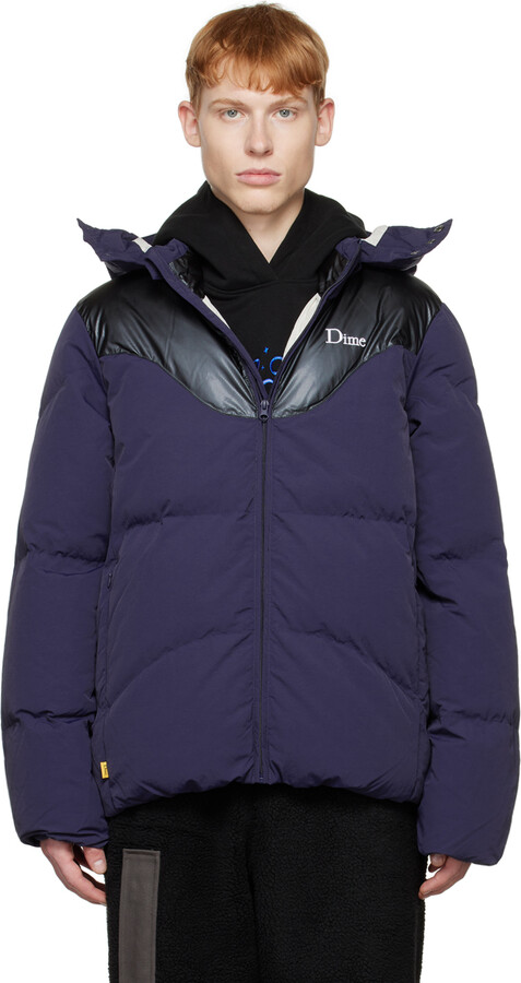 Dime Navy Contrast Puffer Coat - ShopStyle Jackets 