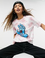 Thumbnail for your product : Santa Cruz Screaming Hand T-shirt in pink tie-dye