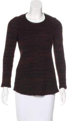 Etoile Isabel Marant Leather-Trimmed Mélange Sweater