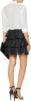 Thumbnail for your product : Pierre Balmain Ruffled silk-blend georgette mini skirt