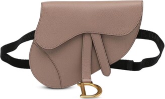 Dior Brown Ultra Matte Saddle Belt Pouch Beige Leather Pony-style
