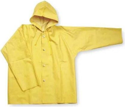 Condor 1FAY7 Rain Jacket with Hood,Yellow,S