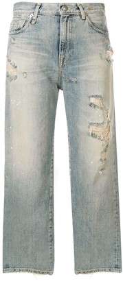 R 13 Cheryl ripped cropped jeans