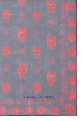Alexander McQueen 'Kings & Queens' skull silk chiffon scarf