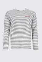 Thumbnail for your product : boohoo Big & Tall Stripe Long Sleeve Slogan T-Shirt