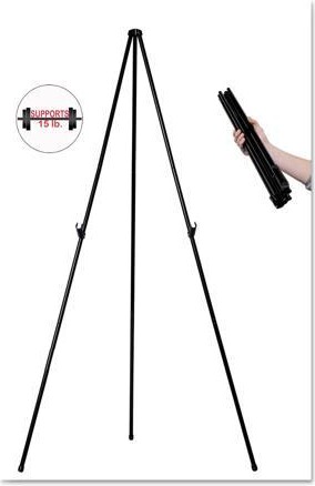 Bi-Silque Visual Communication MasterVision Instant Easel 61 1/2' Black Steel Heavy-Duty FLX10201MV