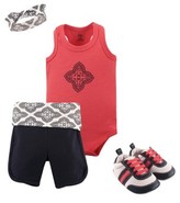Thumbnail for your product : Yoga Sprout Baby Girl Bodysuit, Shorts, Headband & Shoes, 4pc Set