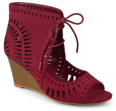 womens tie up wedges