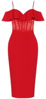 Thumbnail for your product : Rasario Crepe and lace midi dress