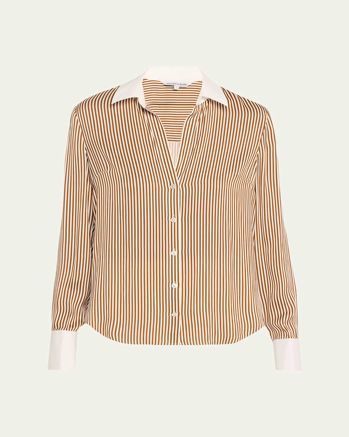 Veronica Beard Amelia Stripe Button-Front Shirt