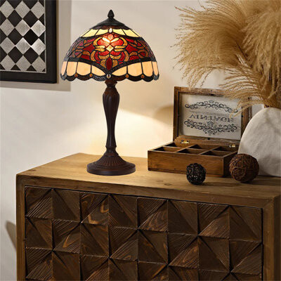 Bloomsbury Market Handmade Vintage Colored Glass Desk Lamp With Lamp Holder - Perfect For Decorating Living Rooms And Bedrooms