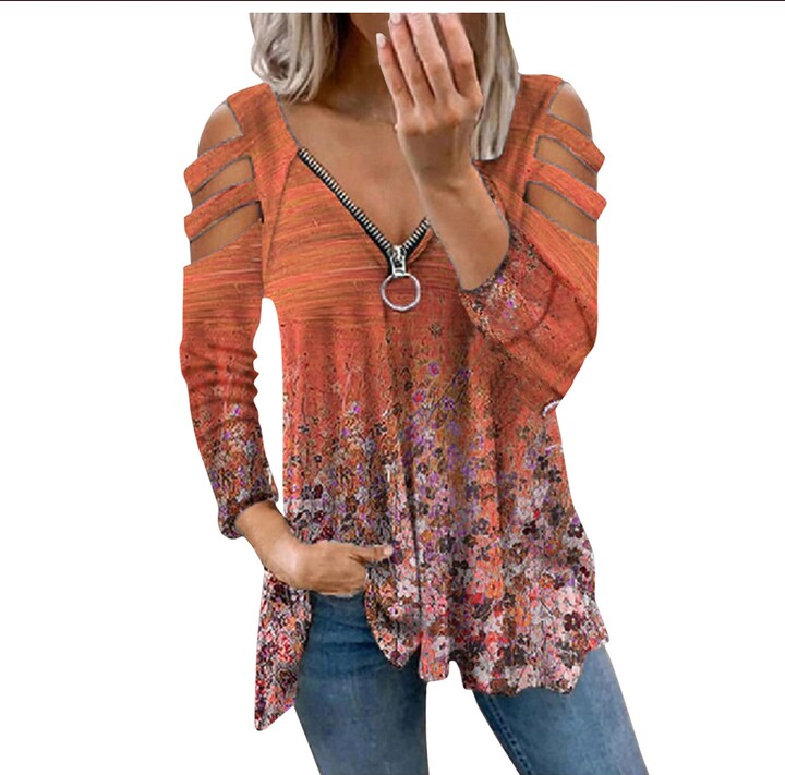 H&M Blouse Top light orange casual look Fashion Tops Blouse Tops 