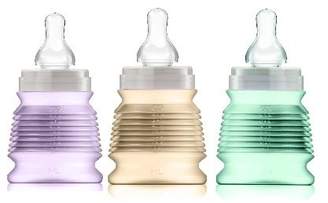 BIBIGO© Baby Bottle KIT 3 BIBIGO© Baby Milk Feeding bottle 40% Organic.Unique Air vacuum Colic Relief and Safe Powder prefill Storage.10 oz-330ML, Fast Teat Flow