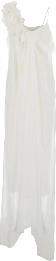 Alberta Ferretti Ruffled One-Shoulder Maxi Dress