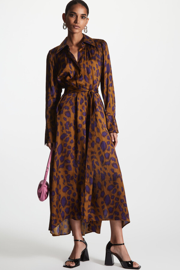 COS Belted Printed Midi Shirt Dress (Petite) - ShopStyle