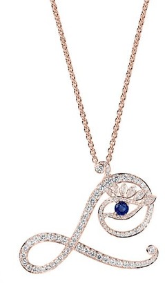 Tabayer Eye 18K Rose Gold, Diamond & Sapphire Loyal Pendant Necklace