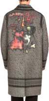 Thumbnail for your product : Givenchy Heavy Metal Printed Wool Overcoat
