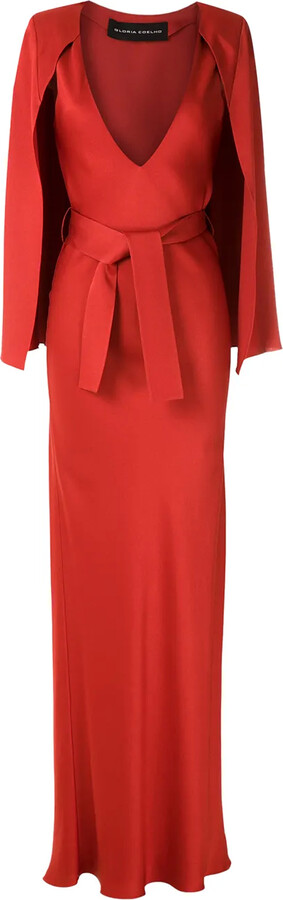 Gloria Coelho Cape Long Dress