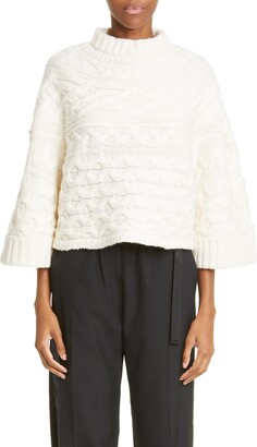 Sacai Horizontal Wool Blend Cable Knit Sweater - ShopStyle 