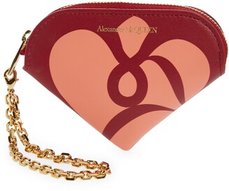 heart coin case in rainbow signature canvas